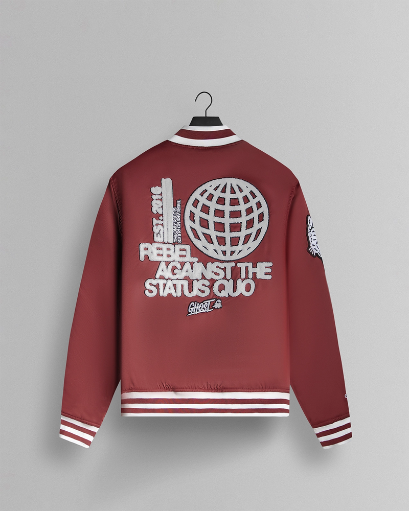 GHOST® CHAMPS VINTAGE BOMBER JACKET | MAROON